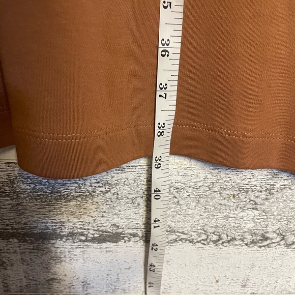 Tommy Hilfiger Long Sleeve Crewneck Dress in Caramel Brown - Picture 7 of 8